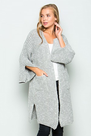 Open Long Slit Heavy Sweater C ...